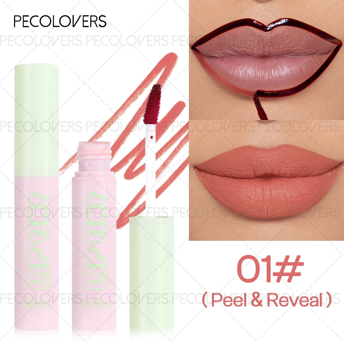 1 Pc Tear Off Lipstick & Lip Liner, Peel Off Lip Gloss Tattoo, Custom Lip Lines, for All Types, Daily Lip Makeup, Perfect Gifts