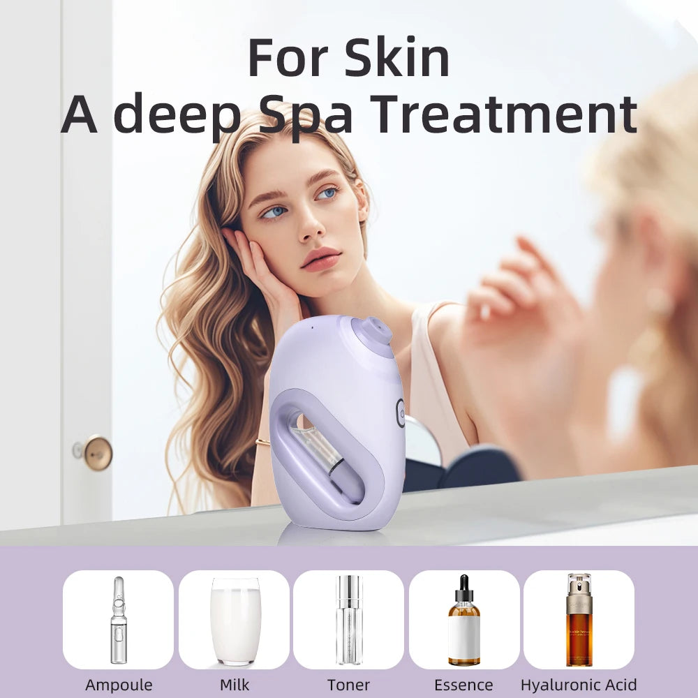 Nano Facial Sprayer Water Steamer Oxygen Injection Moisturizing Machine Handheld Spray Face Steamer Mist Skin Care Beauty