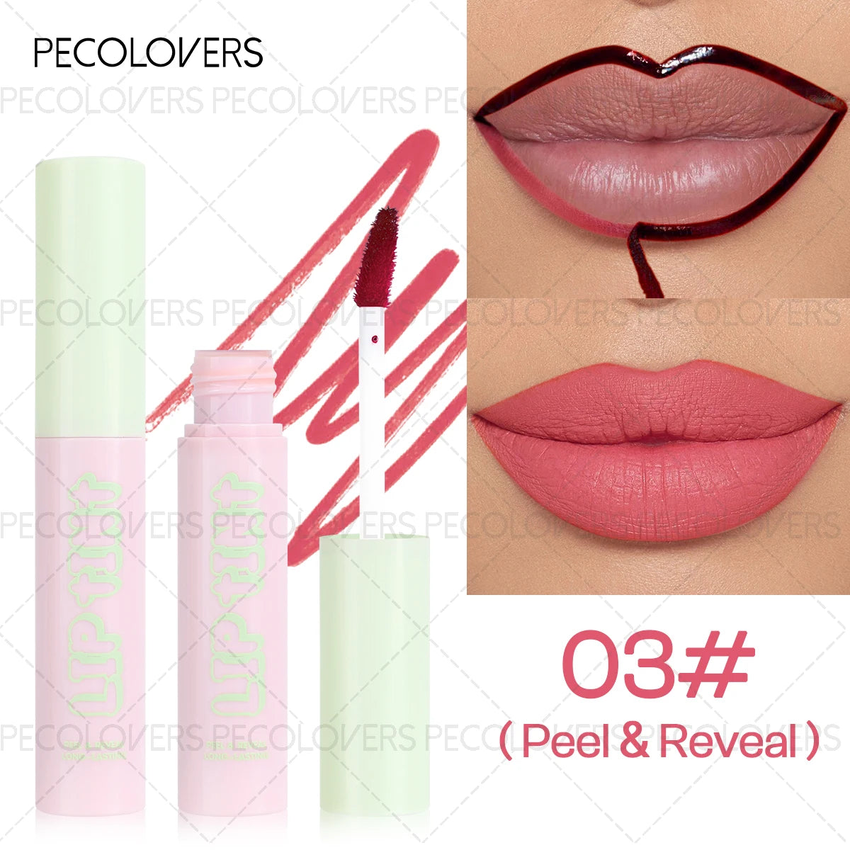 1 Pc Tear Off Lipstick & Lip Liner, Peel Off Lip Gloss Tattoo, Custom Lip Lines, for All Types, Daily Lip Makeup, Perfect Gifts