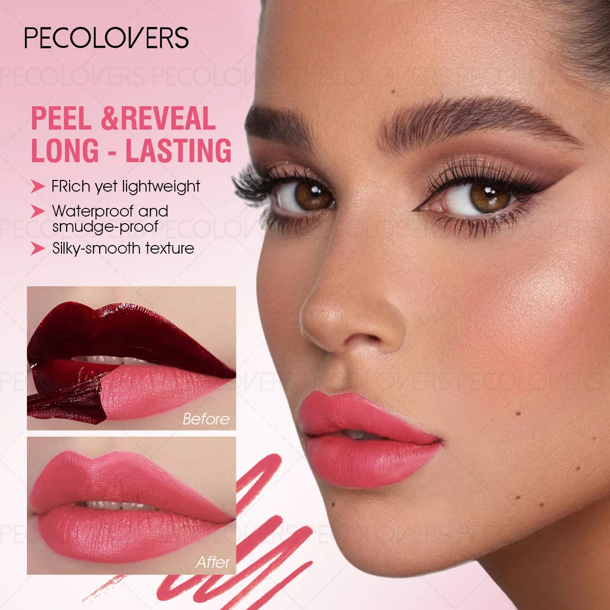 1 Pc Tear Off Lipstick & Lip Liner, Peel Off Lip Gloss Tattoo, Custom Lip Lines, for All Types, Daily Lip Makeup, Perfect Gifts