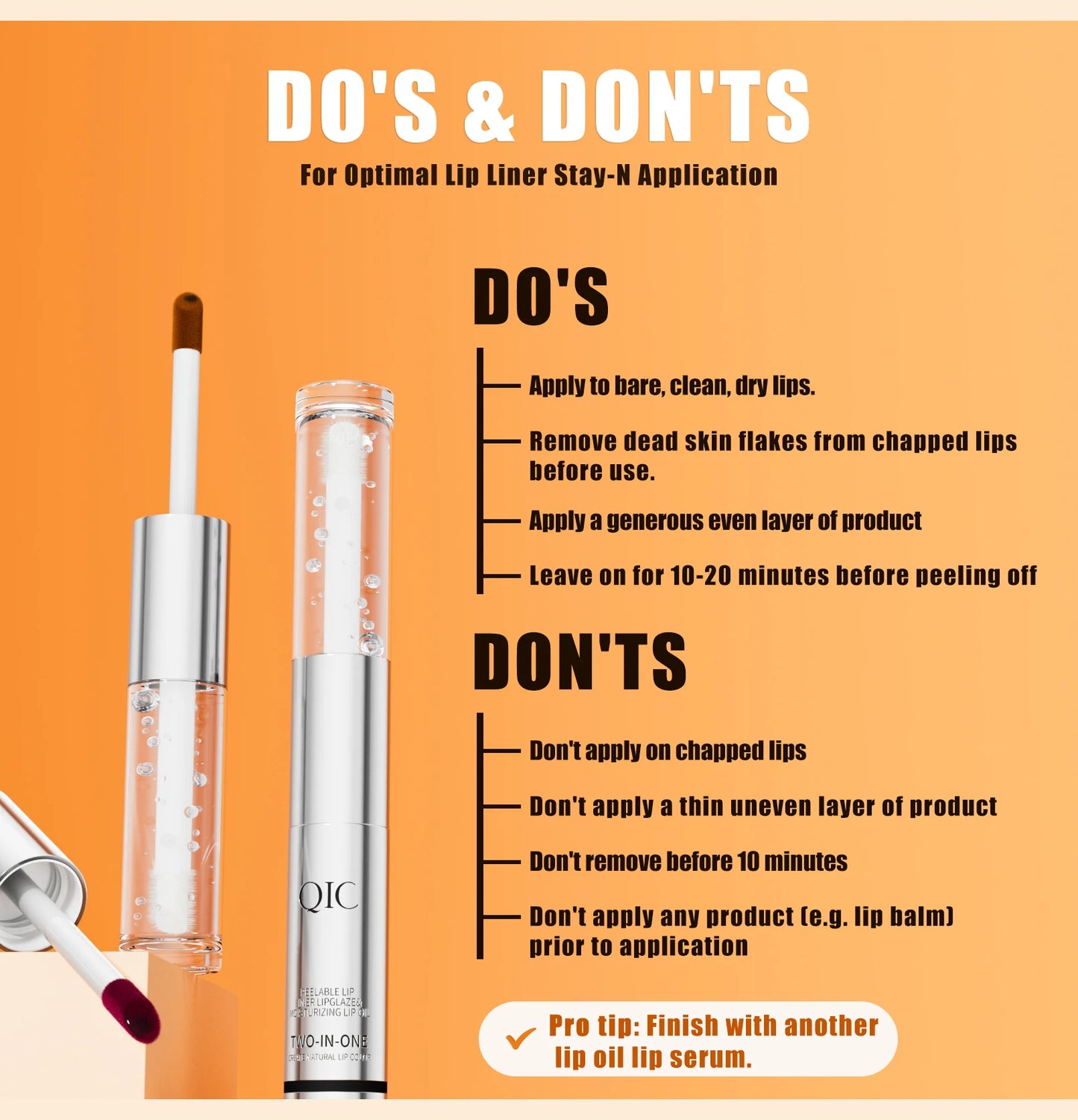QIC Waterproof Lip Liner Peel Off Tattoo Lipgloss Long Lasting Matte Lip Tint Brown Contour Tear-off Lips Stain Cosmetic