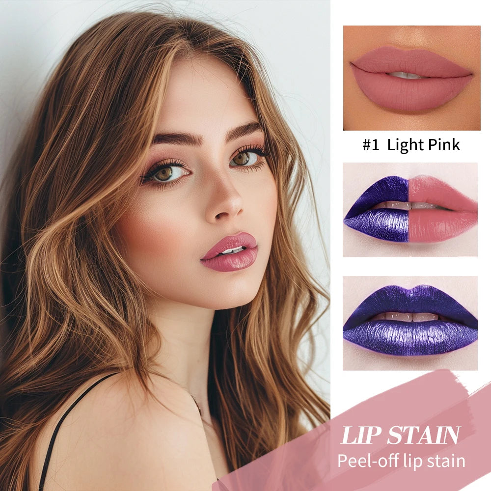 Blading Lip Stain Peel Off Masque Long Lasting Waterproof and Transfer Proof Nude Lip Tint Matte Finish Peel Off Lip Stain