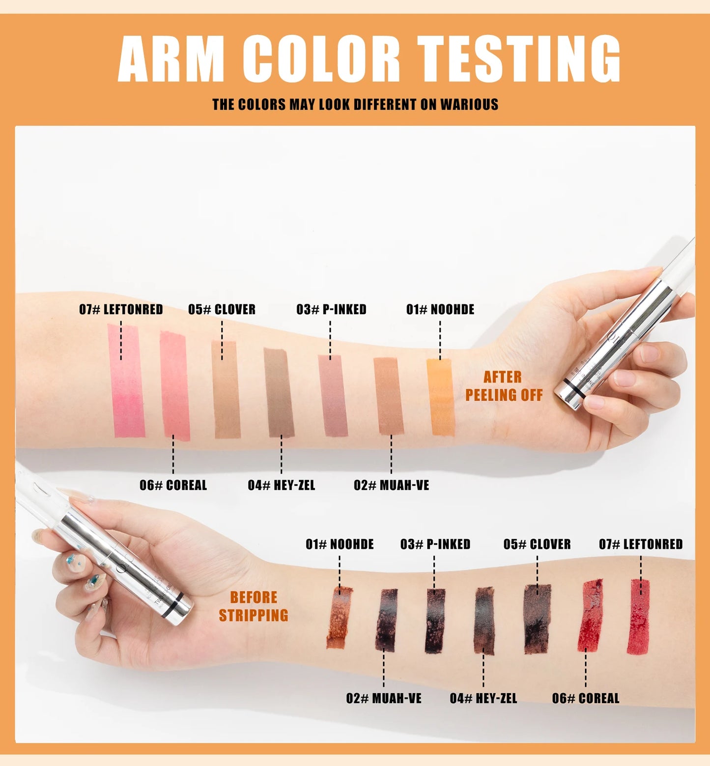 QIC Waterproof Lip Liner Peel Off Tattoo Lipgloss Long Lasting Matte Lip Tint Brown Contour Tear-off Lips Stain Cosmetic