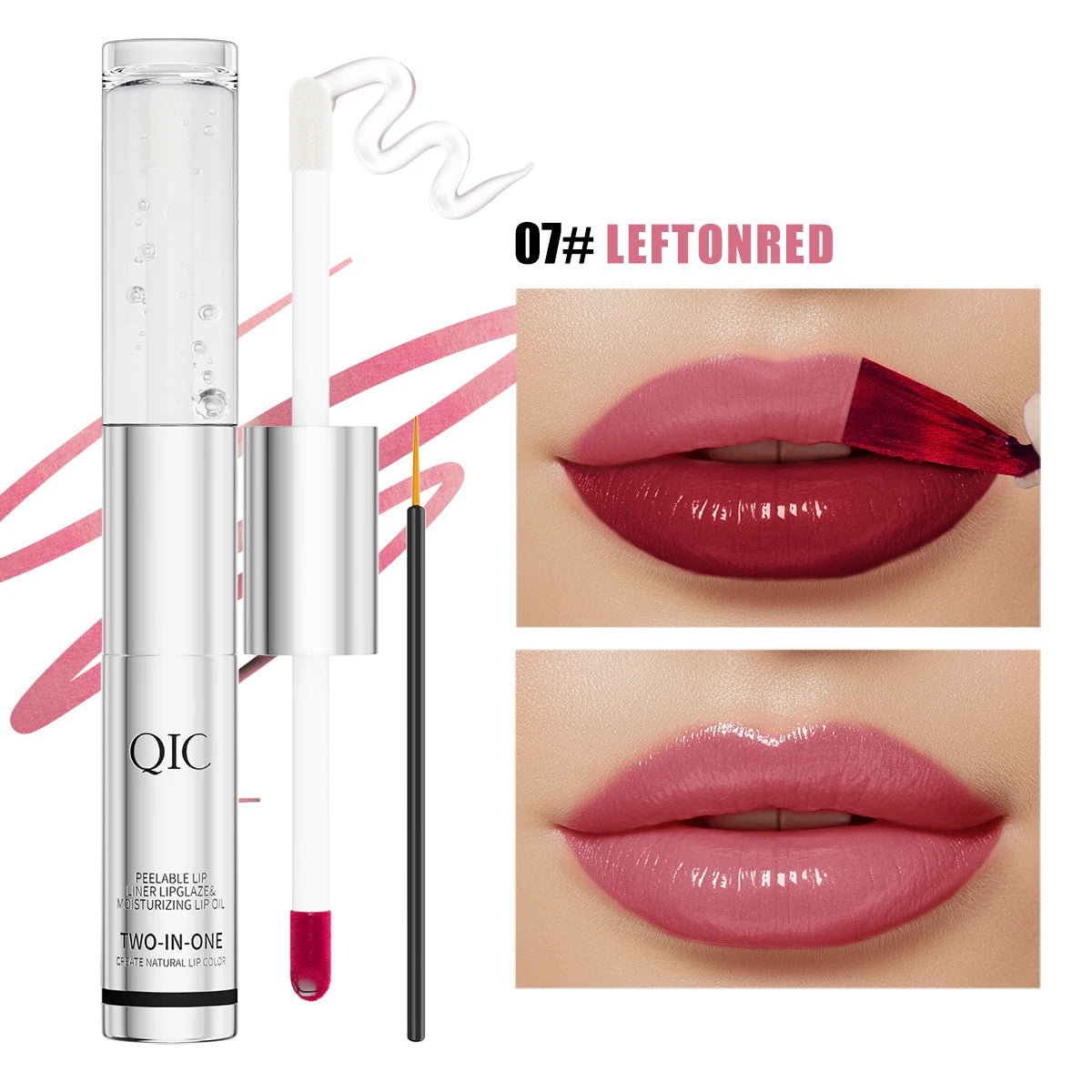 QIC Waterproof Lip Liner Peel Off Tattoo Lipgloss Long Lasting Matte Lip Tint Brown Contour Tear-off Lips Stain Cosmetic