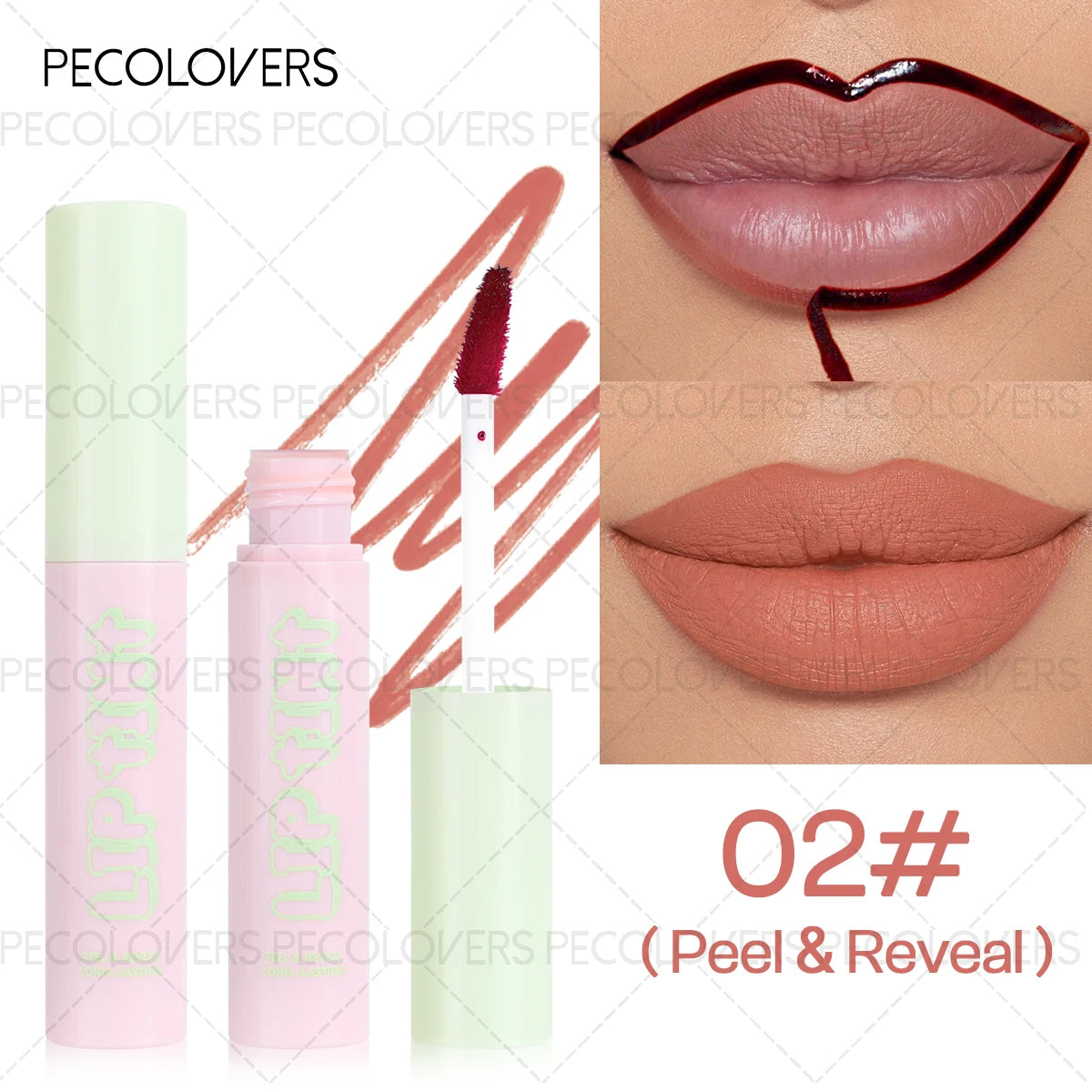 1 Pc Tear Off Lipstick & Lip Liner, Peel Off Lip Gloss Tattoo, Custom Lip Lines, for All Types, Daily Lip Makeup, Perfect Gifts