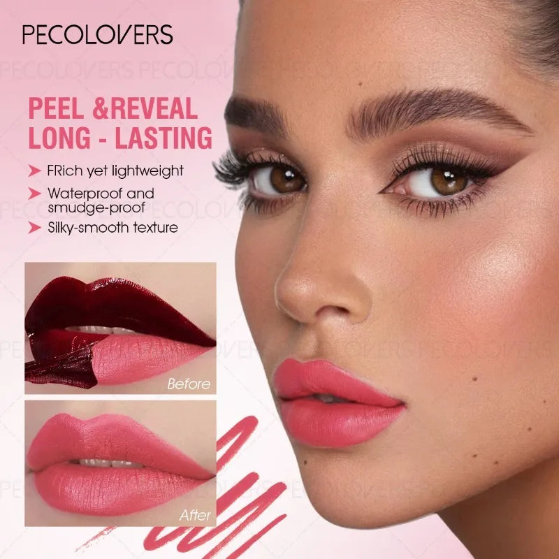 1 Pc Tear Off Lipstick & Lip Liner, Peel Off Lip Gloss Tattoo, Custom Lip Lines, for All Types, Daily Lip Makeup, Perfect Gifts
