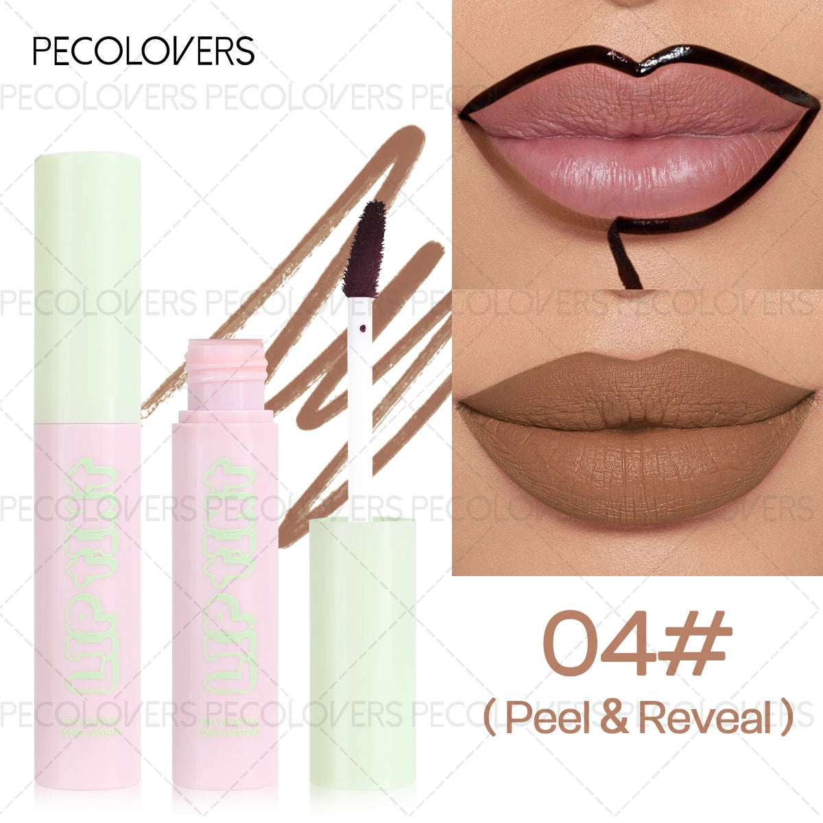 1 Pc Tear Off Lipstick & Lip Liner, Peel Off Lip Gloss Tattoo, Custom Lip Lines, for All Types, Daily Lip Makeup, Perfect Gifts